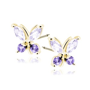 Cercei copii argint placati cu aur galben fluturas cu pietre mov Diamanti Z1946EG_VLV-DIA (Argint 925‰ 0,8 g.) Cercei copii argint placati cu aur galben fluturas cu pietre mov Diamanti Z1946EG_VLV-DIA (Argint 925‰ 0,8 g.)